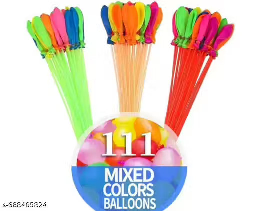 111 Mixed Colors Water Balloons | Self Tying Magic Balloons for Holi, Summer Water Play & Party Fun|